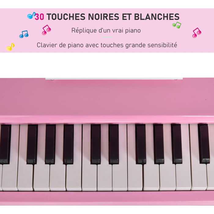 Homcom Piano pour enfants Piano Clavier Instrument de musique MP3 USB 37  touches avec