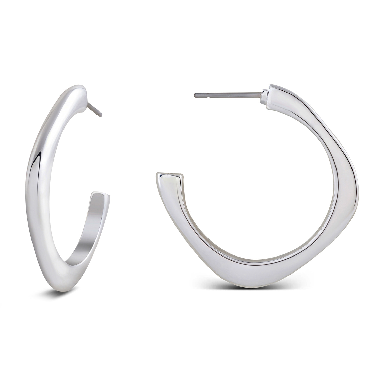 Pendientes de 20mm de diámetro acabados en rodio