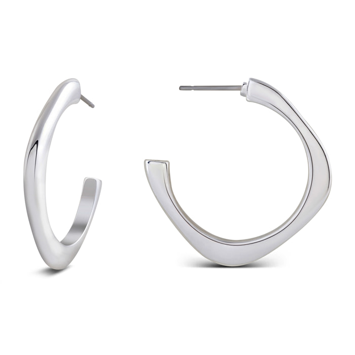 Pendientes de 20mm de diámetro acabados en rodio