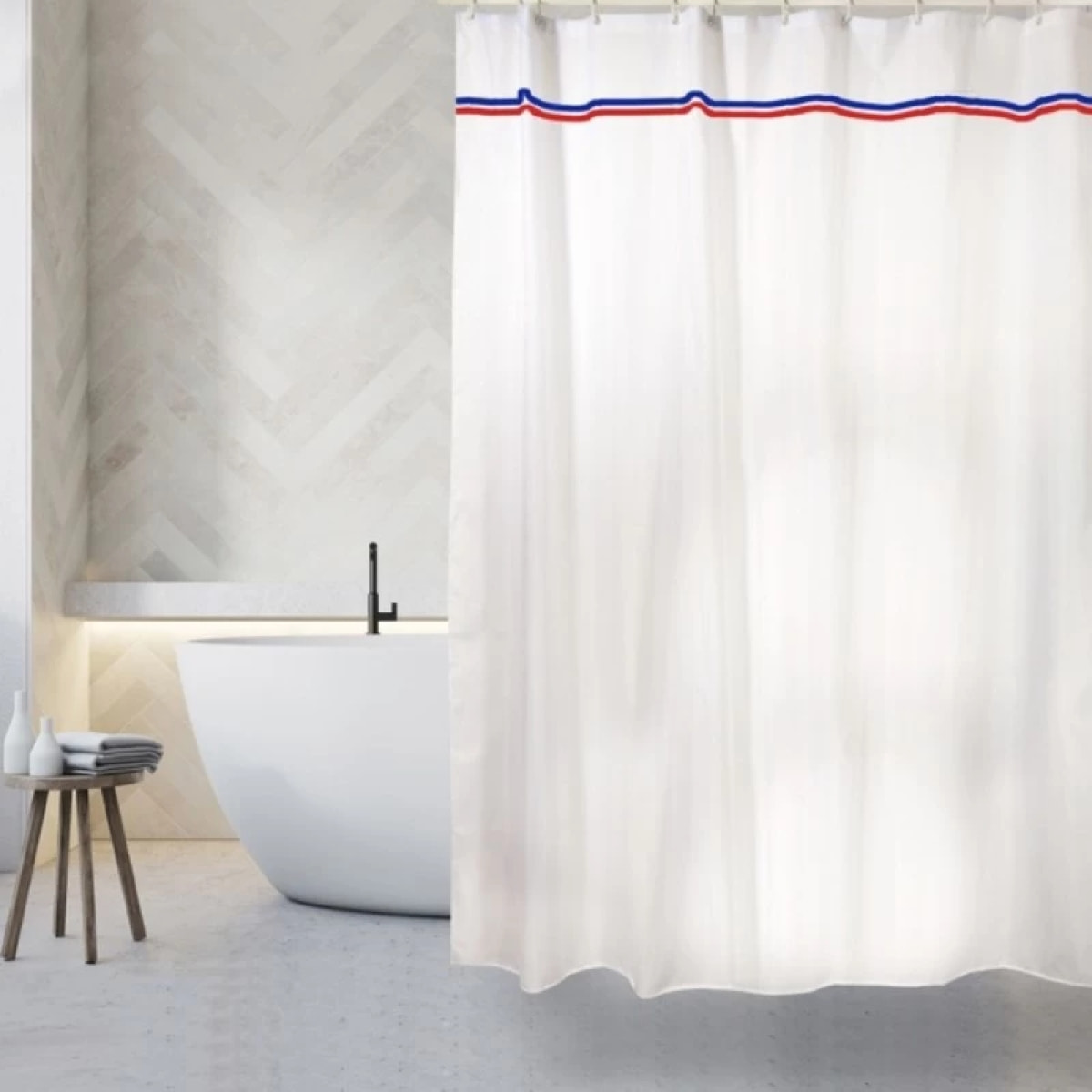 Rideau de douche Français Polyester 180x200cm ELEGANCE Beige MSV