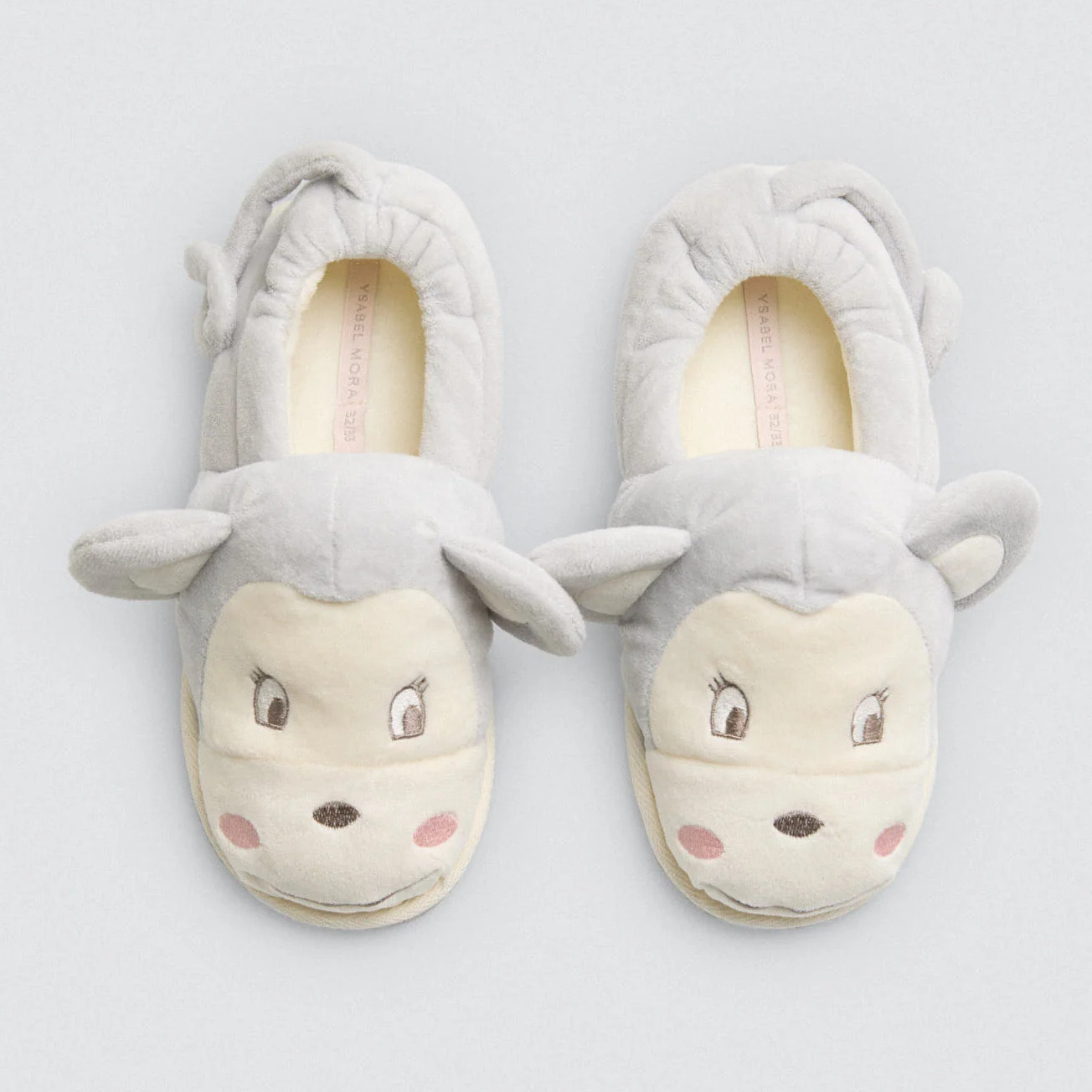 Pantofole per bambini con scimmietta e orecchie 3D