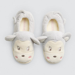 Pantofole per bambini con scimmietta e orecchie 3D