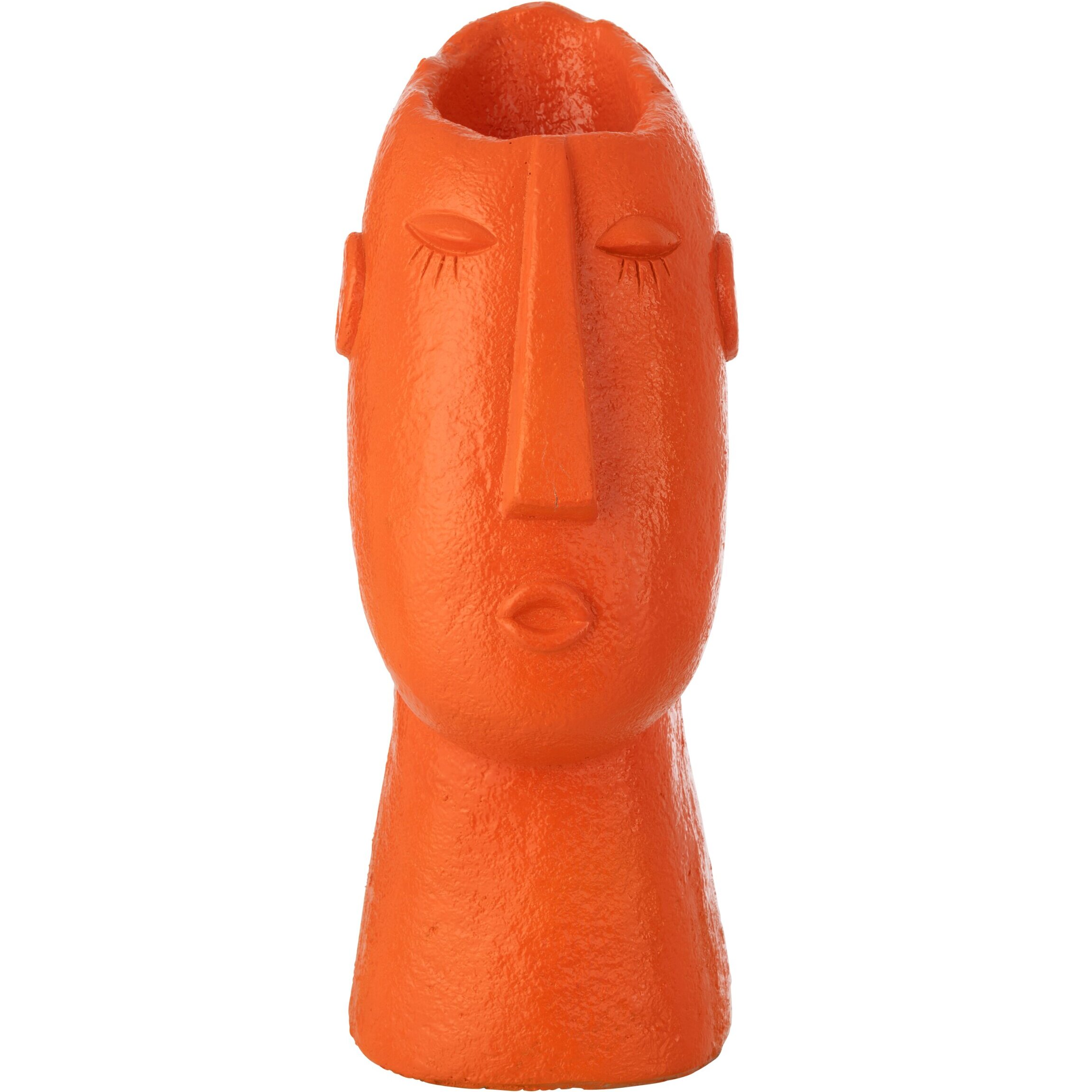 J-Line Vase Visage Extérieur - ciment - orange foncé