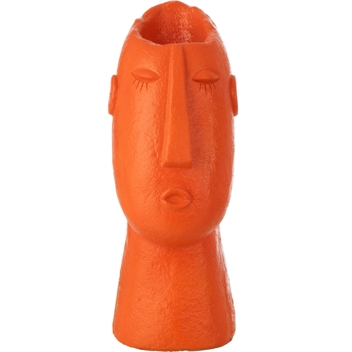 J-Line Vase Visage Extérieur - ciment - orange foncé