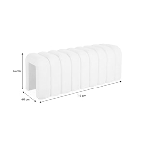 Banc. bout de lit blanc contemporain en tissu orange