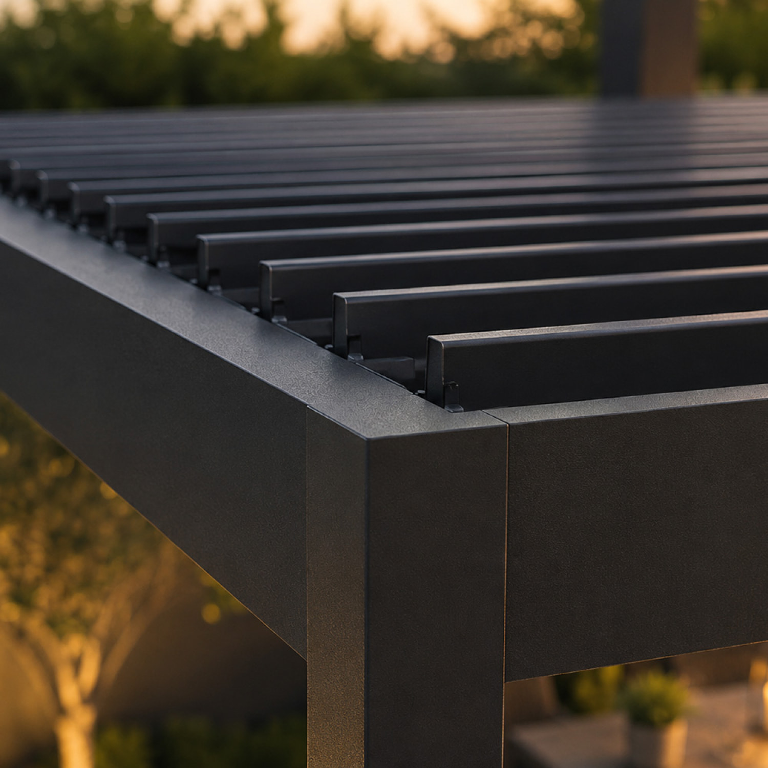 Pergola bioclimatique double 3x6 m noire ALIKI