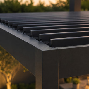 Pergola bioclimatique double 3x6 m noire ALIKI