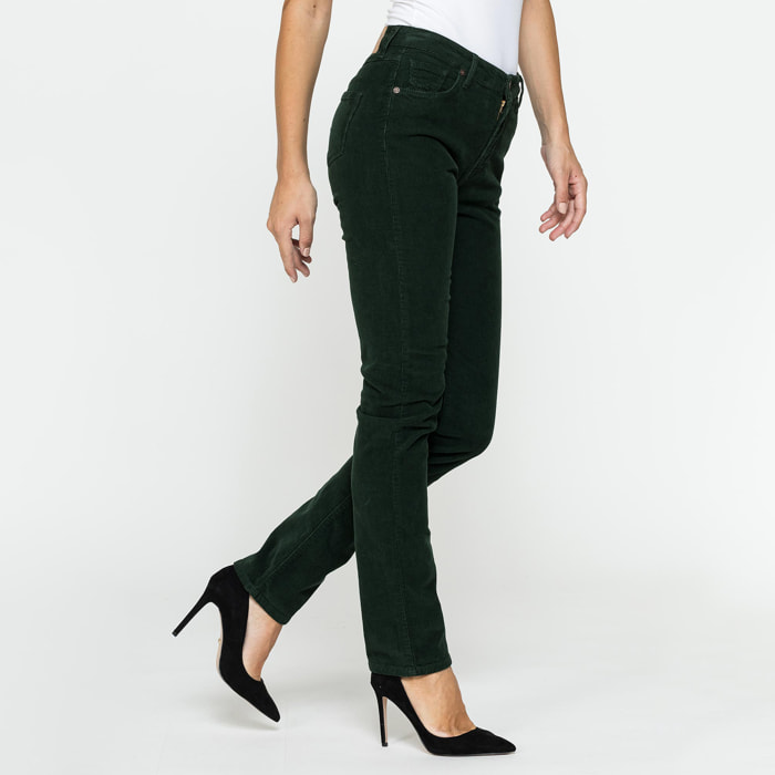 PANTALONE CINQUE TASCHE COMFORT FIT IN VELLUTO STRETCH 1000 RIGHE