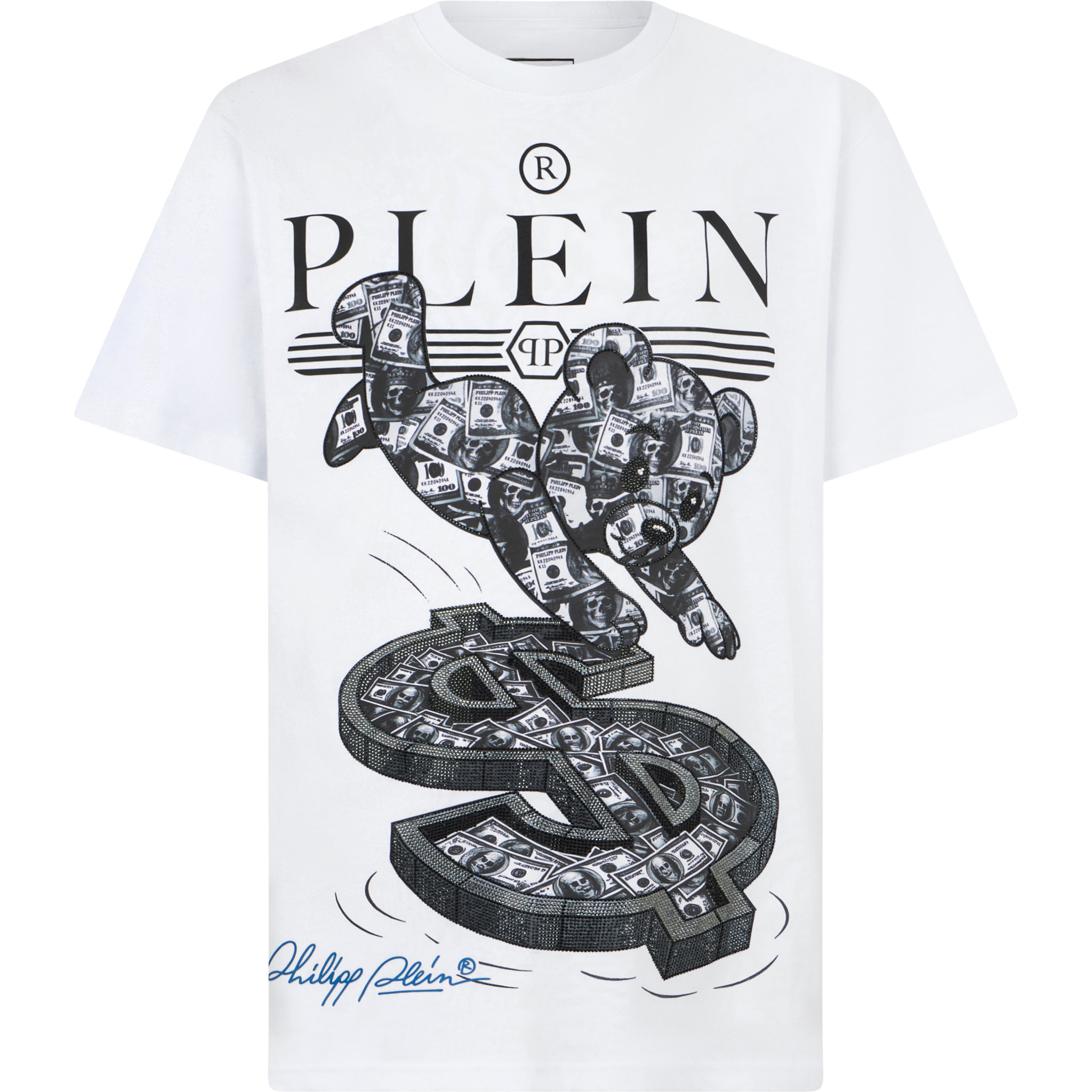 PHILIPP PLEIN Camiseta de cuello redondo y manga corta TEDDY