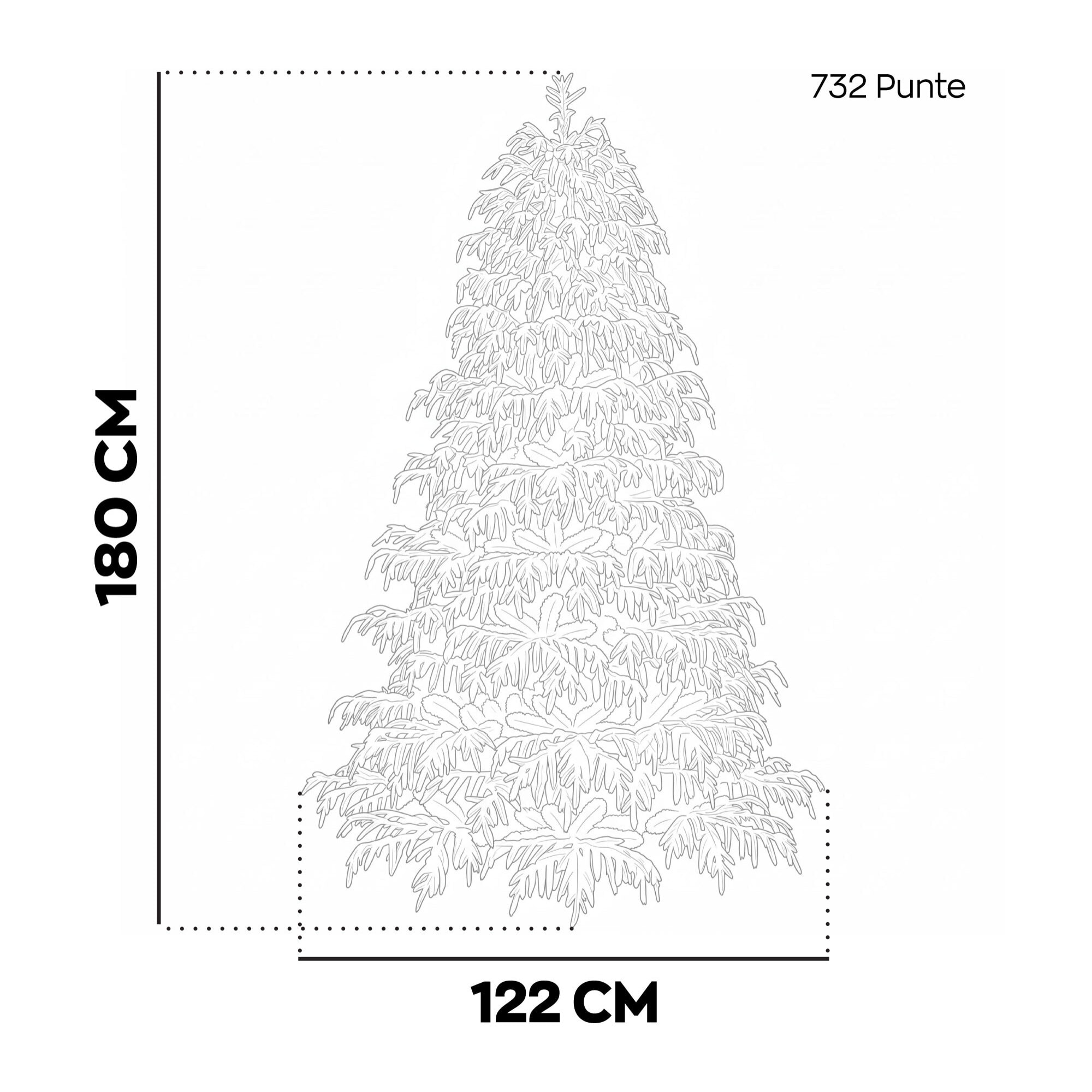 Lucciola - Albero di Natale con 350 luci LED in PE e PVC Ø122x180 cm 732 Punte