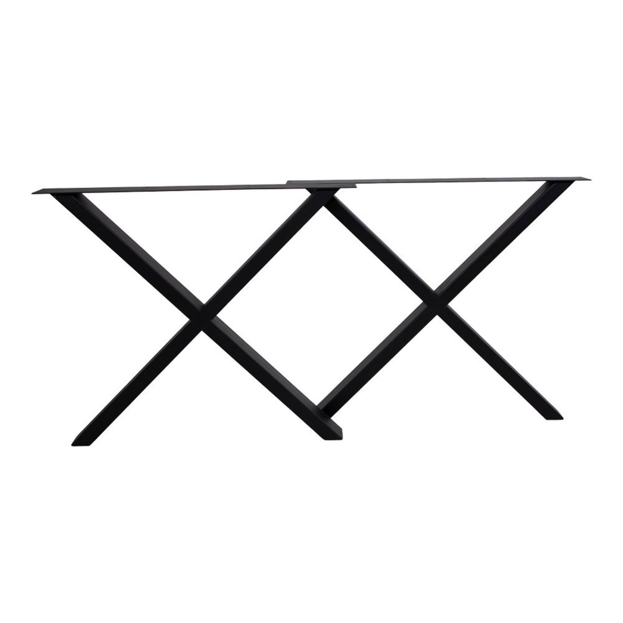 Gambe Nimes design X per tavolo da pranzo in acciaio nero, 86×70,8 cm