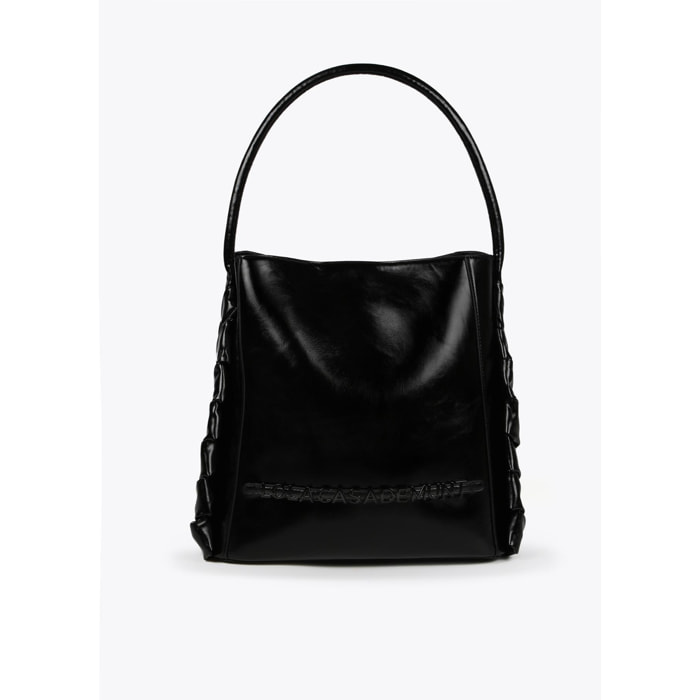 Borsa shopper con dettagli laterali