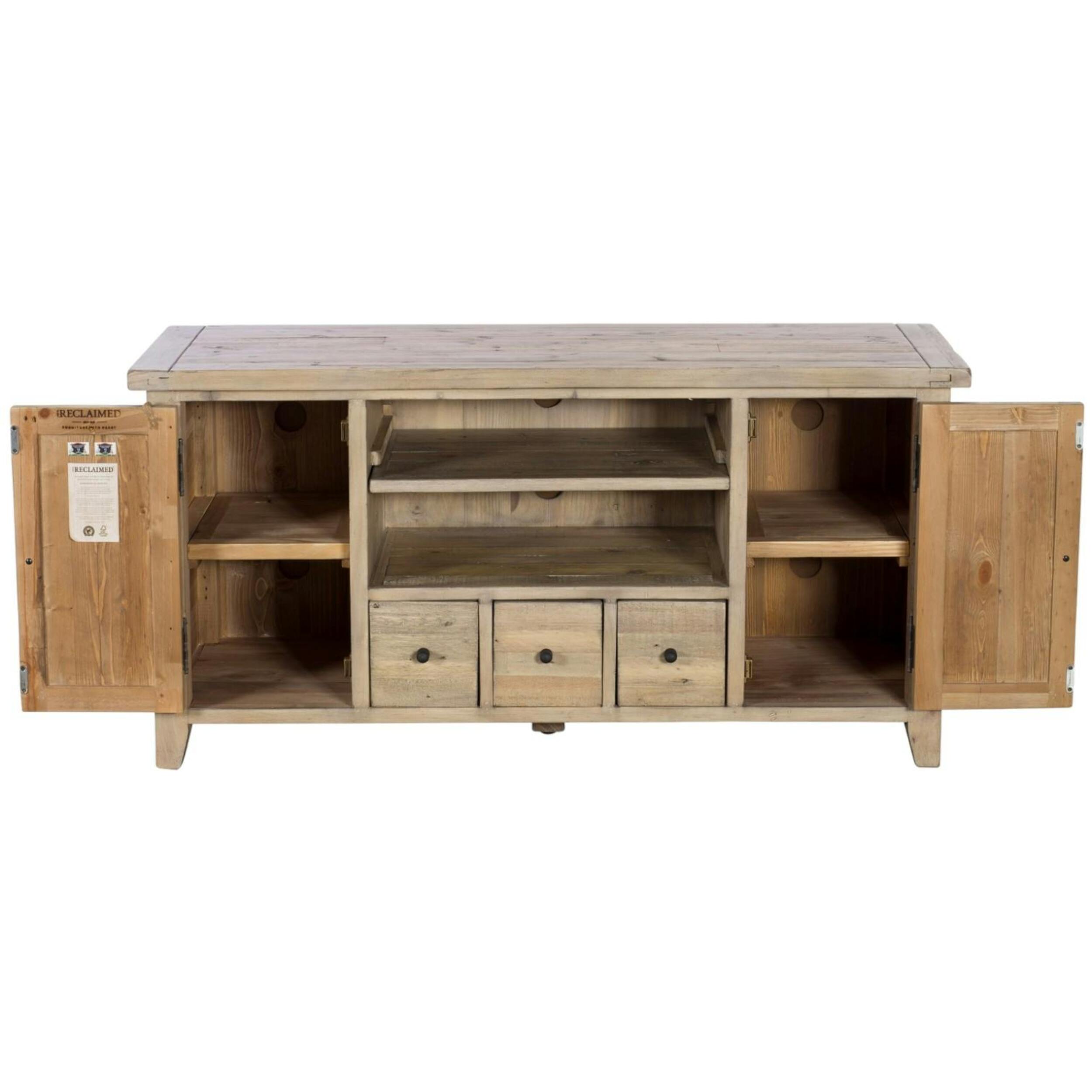 Meuble TV 120 cm en bois recyclé SALERNE