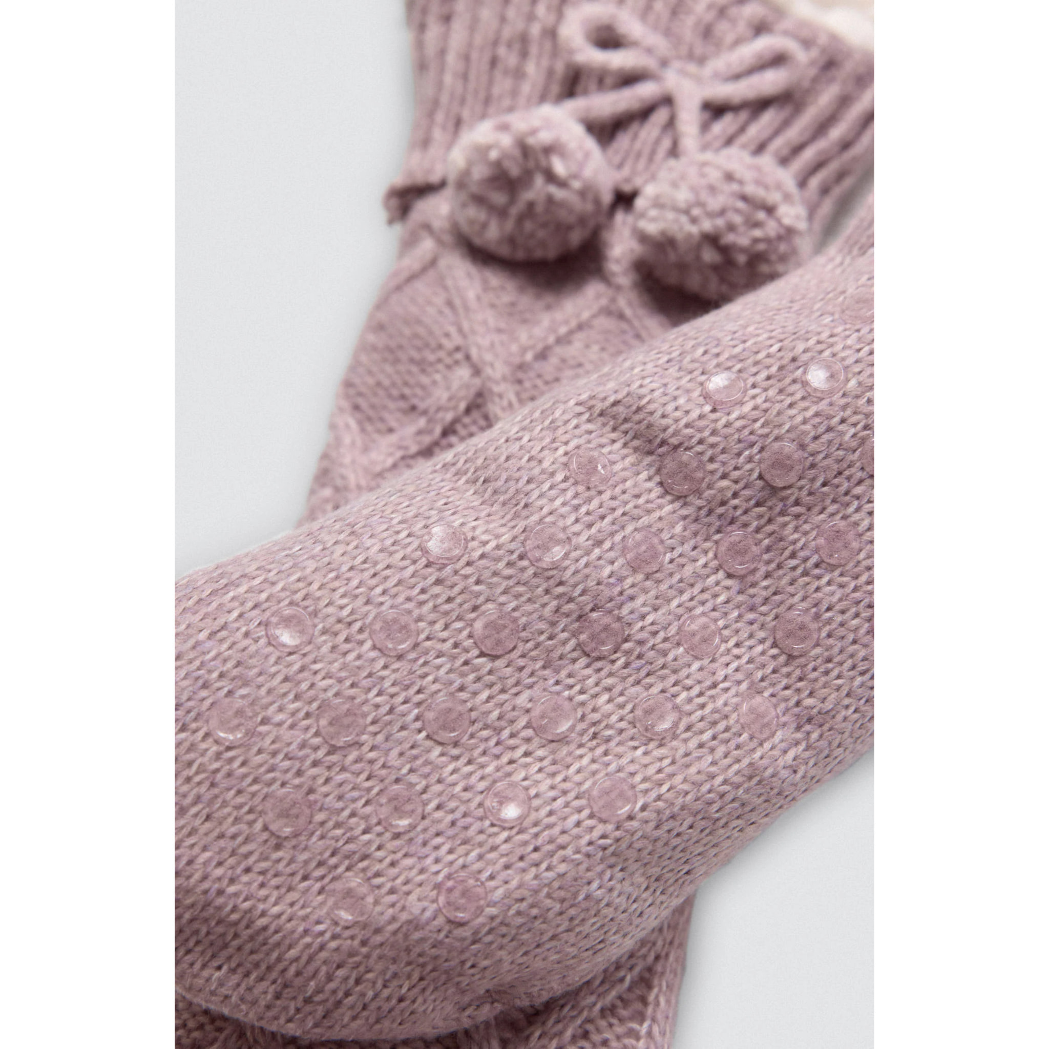 Calzini antiscivolo in pelle di pecora lilla