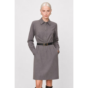 Kocca - Abito chemisier da donna con maniche lunghe e cintura Donna