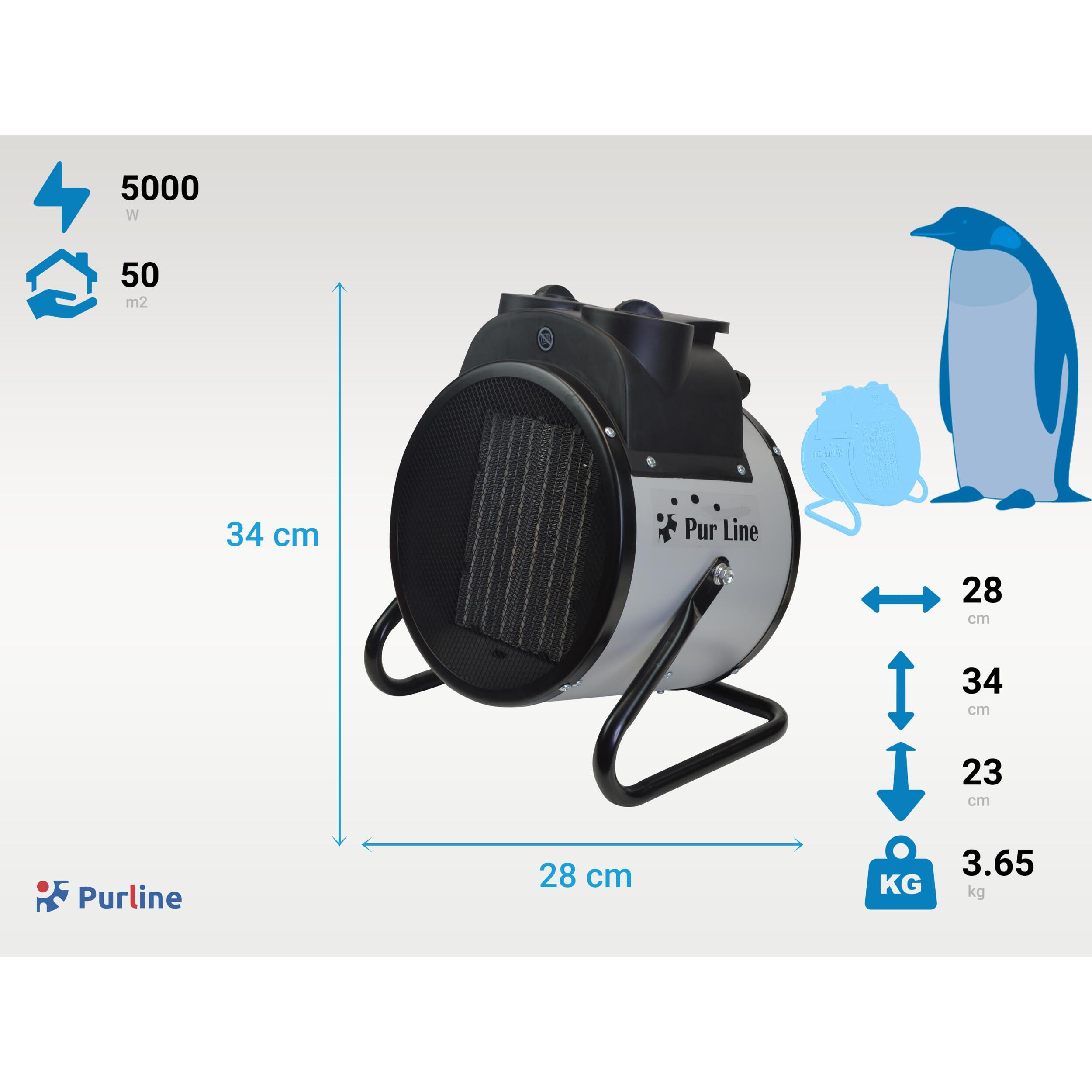 Chauffage industriel de grand puissance 5000   W