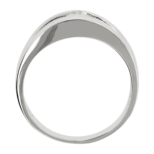 Anello Solitario Doppio con Cubic Zirconia in Argento 925