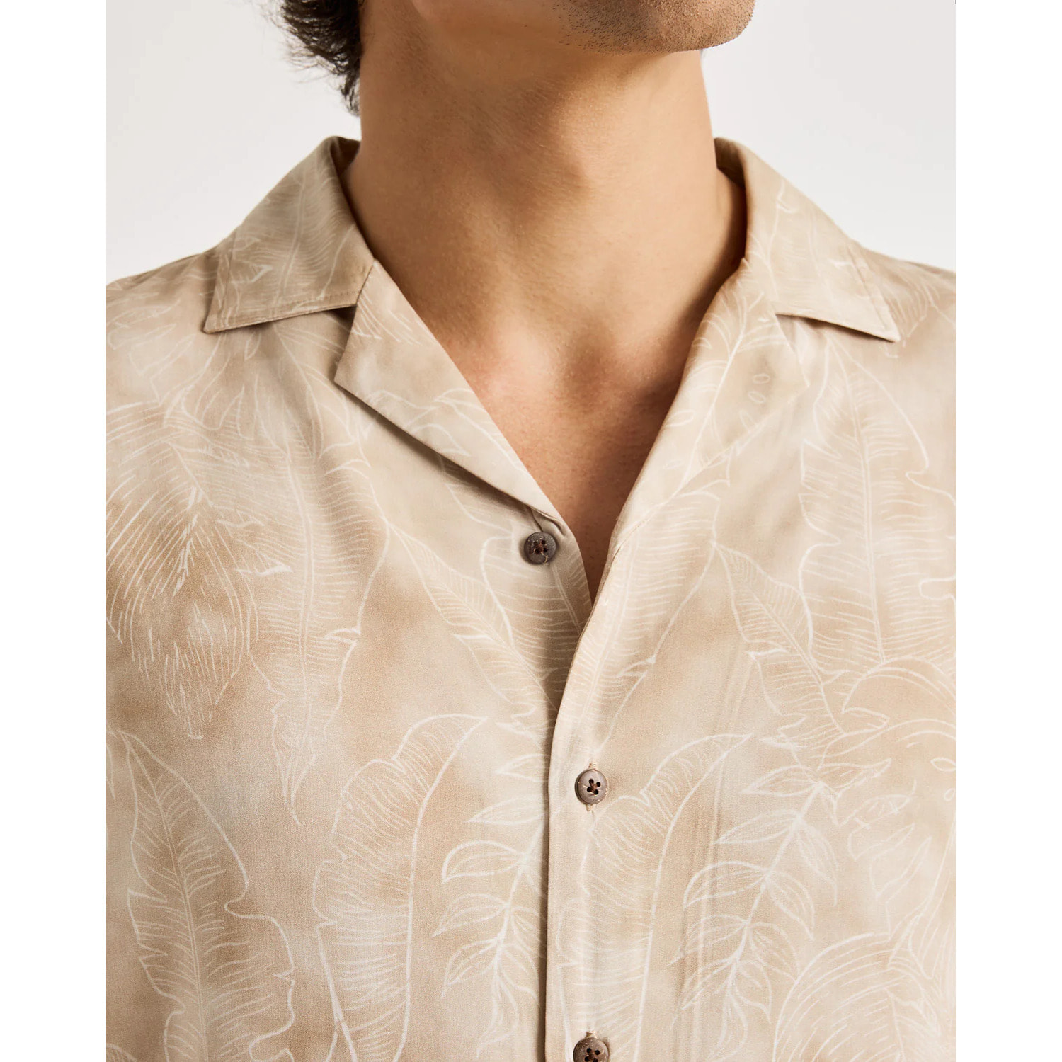 Camisa Manga Corta Marrón - Fog