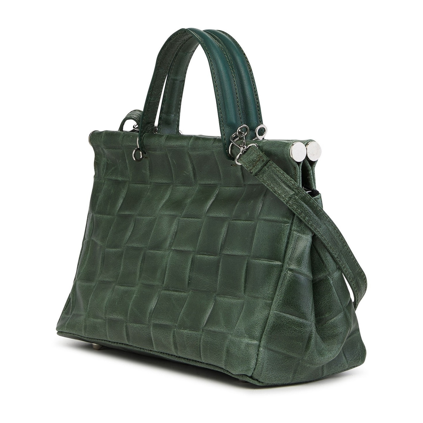 Borse Donna colore Verde-in pelle Made in Italy 21x30x16cm