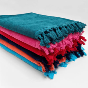 Fouta doublée éponge - Hammam Navy - 140x180cm - 330g/m²