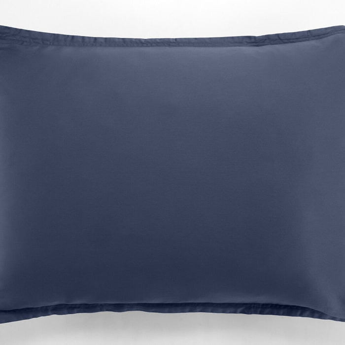 Paire de Taies D'oreiller 1pcs 100% Satin De Coton 105 Fils Bleu Marine