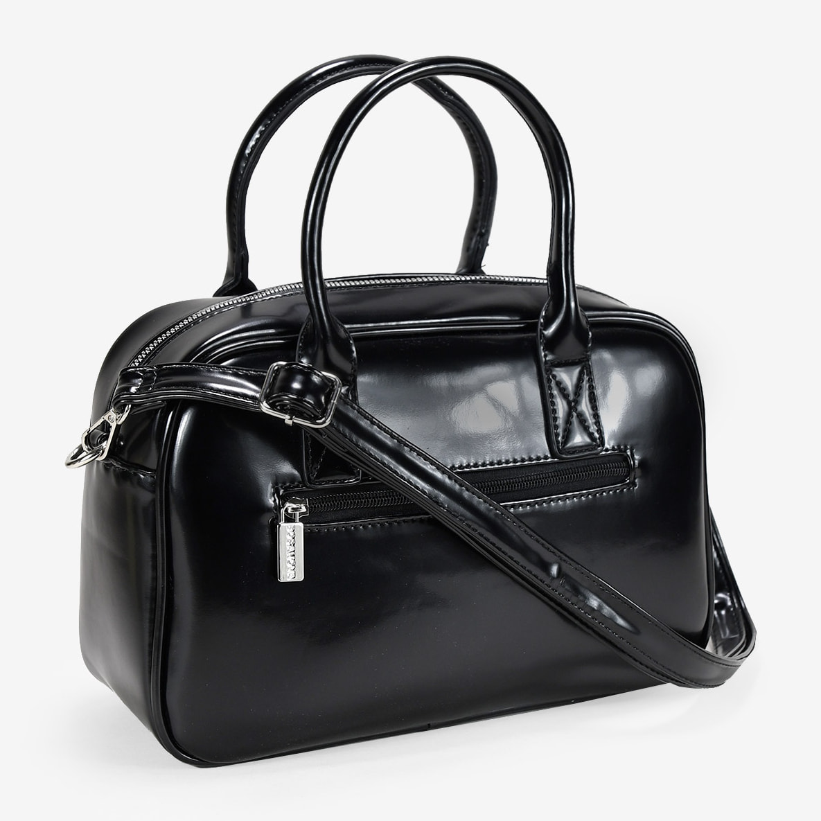 Bolso bowling negro con espejo