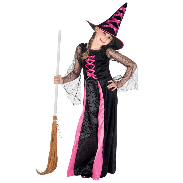 Costume Halloween Bambina Streghetta Webbed Witch Taglia 4-6 Anni