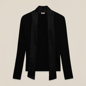 Oltre - T-shirt con fusciacca in raso - Nero