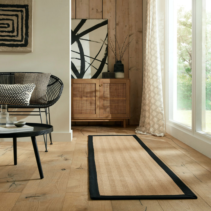 Tapis en jute antiderapant de couloir KIRA