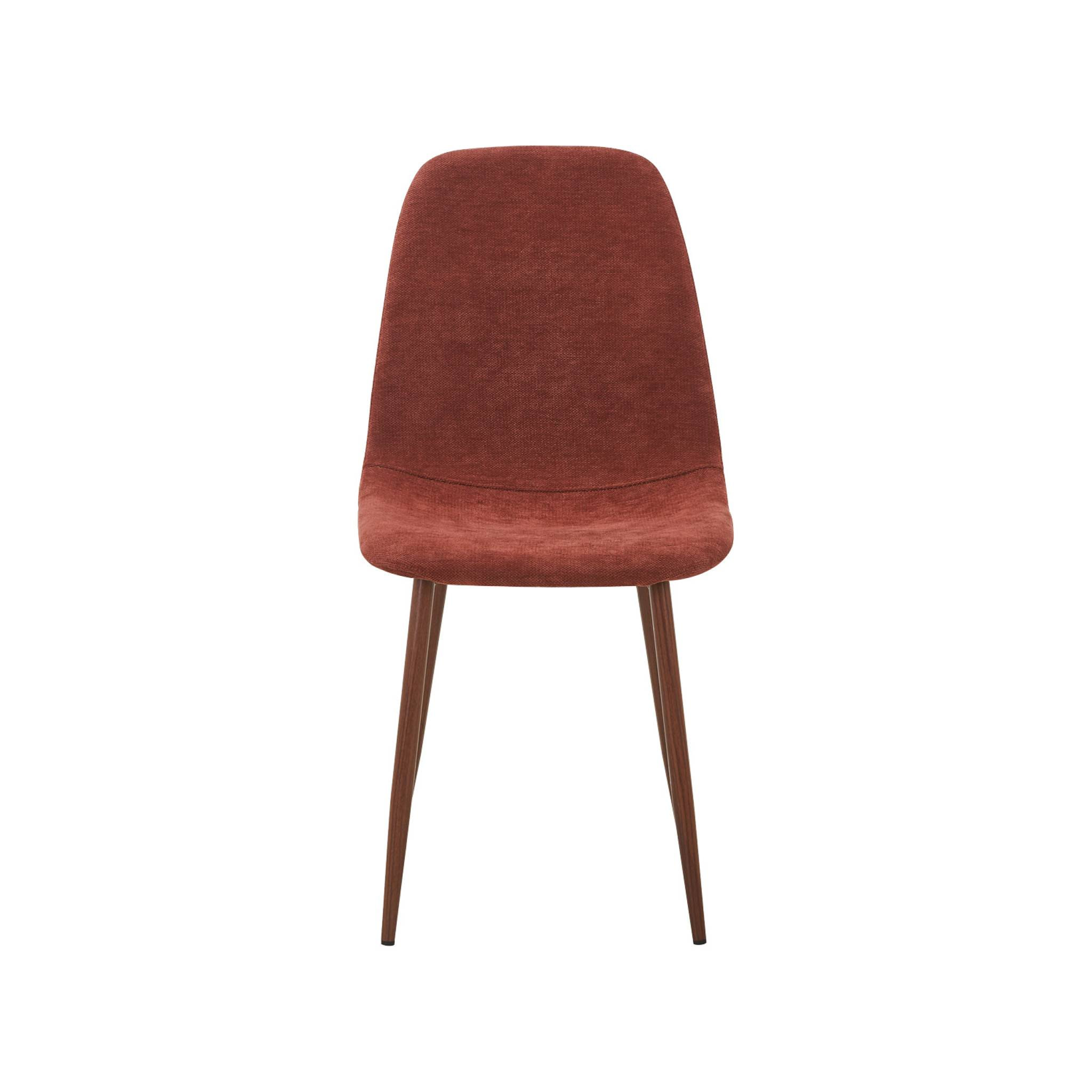 Chaise décor bois teinte noyer et tissu (lot de 4) VERA