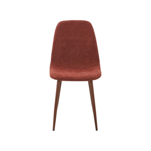 Chaise décor bois teinte noyer et tissu (lot de 4) VERA