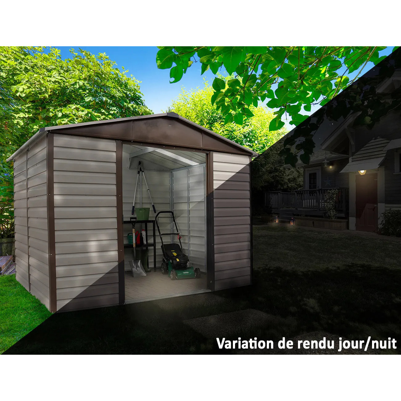 Abri de jardin métal Yardmaster 6,44 m² + kit d'ancrage