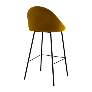 Lot de 2 chaises de bar en velours jaune 75 cm - Misty