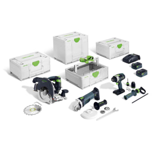 Kit Combo sans fil FESTOOL Menuiserie - HKC 55 + TPC 18 + AGC 18 + TB M 137 - 578025