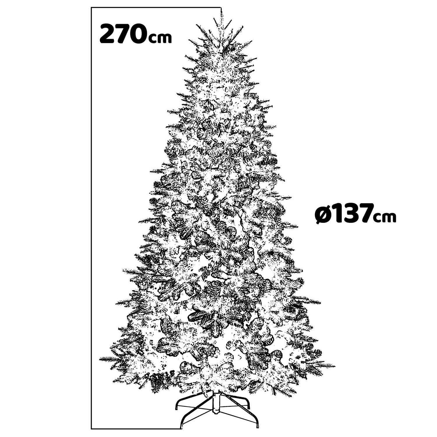 Savana - Albero di Natale effetto realistico in PE e PVC ø147x270H, 2066 rami