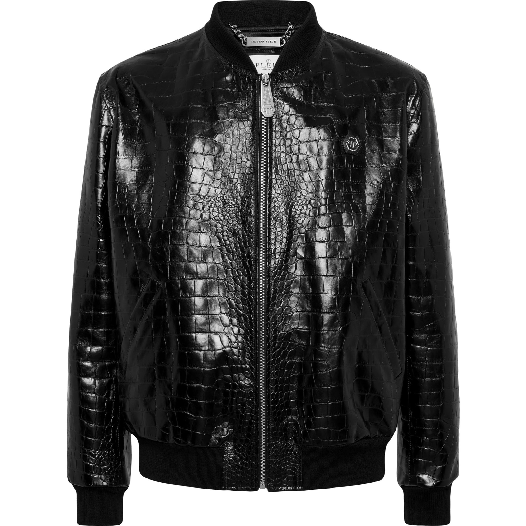PHILIPP PLEIN Leather Bomber COCCO