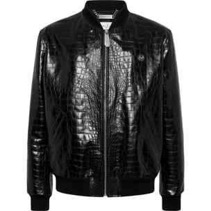 PHILIPP PLEIN Leather Bomber COCCO