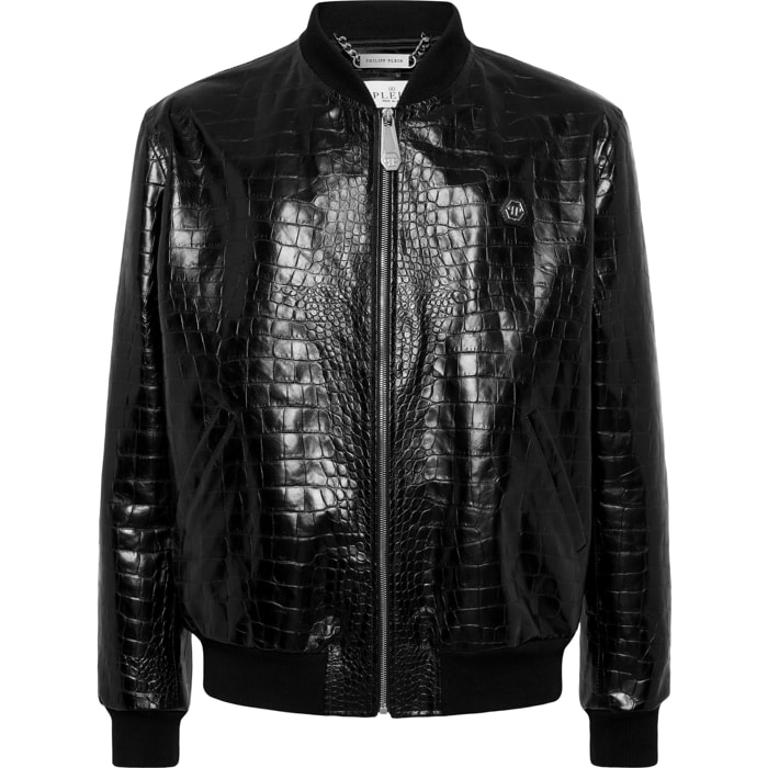 PHILIPP PLEIN Leather Bomber COCCO