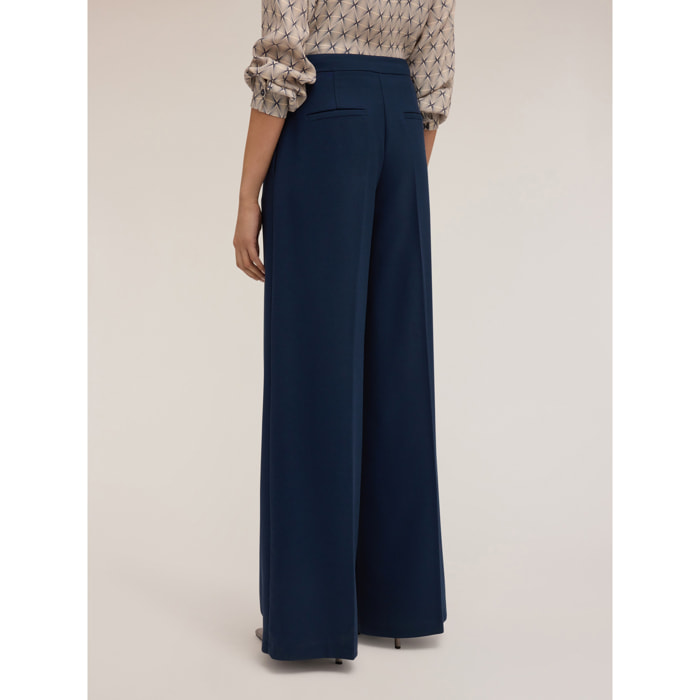 Motivi - Pantalones palazzo de poliviscosa - Azul