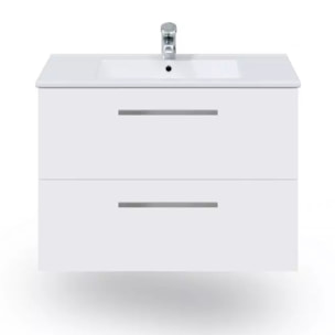 Pack de baño con lavabo cerámico Feel S Blanco Brillo