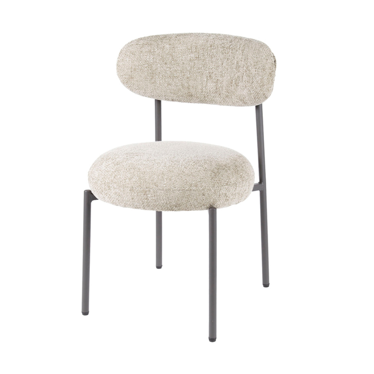 Adelia - lot de 2 chaises - pieds en métal - en tissu texturé - Sable