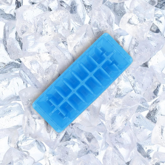 Lot de 3 bacs à glaçons bleus de 16 glaçons Fackelmann