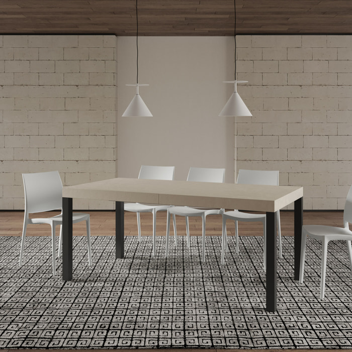 Mesa extensible 90x200/460cm Everyday cachemira patas antracita