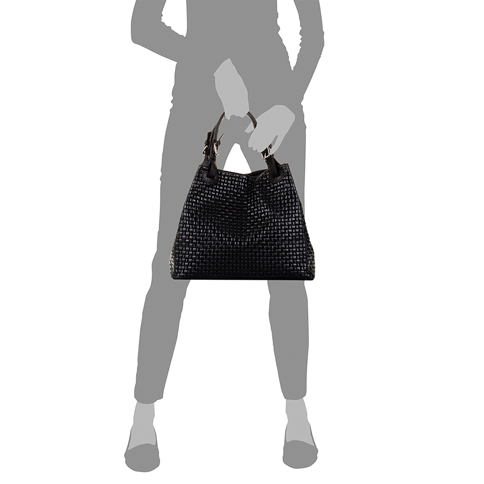 Emanuela Borsa tote Donna.Pelle autentica Camoscio Incisione Geometrica