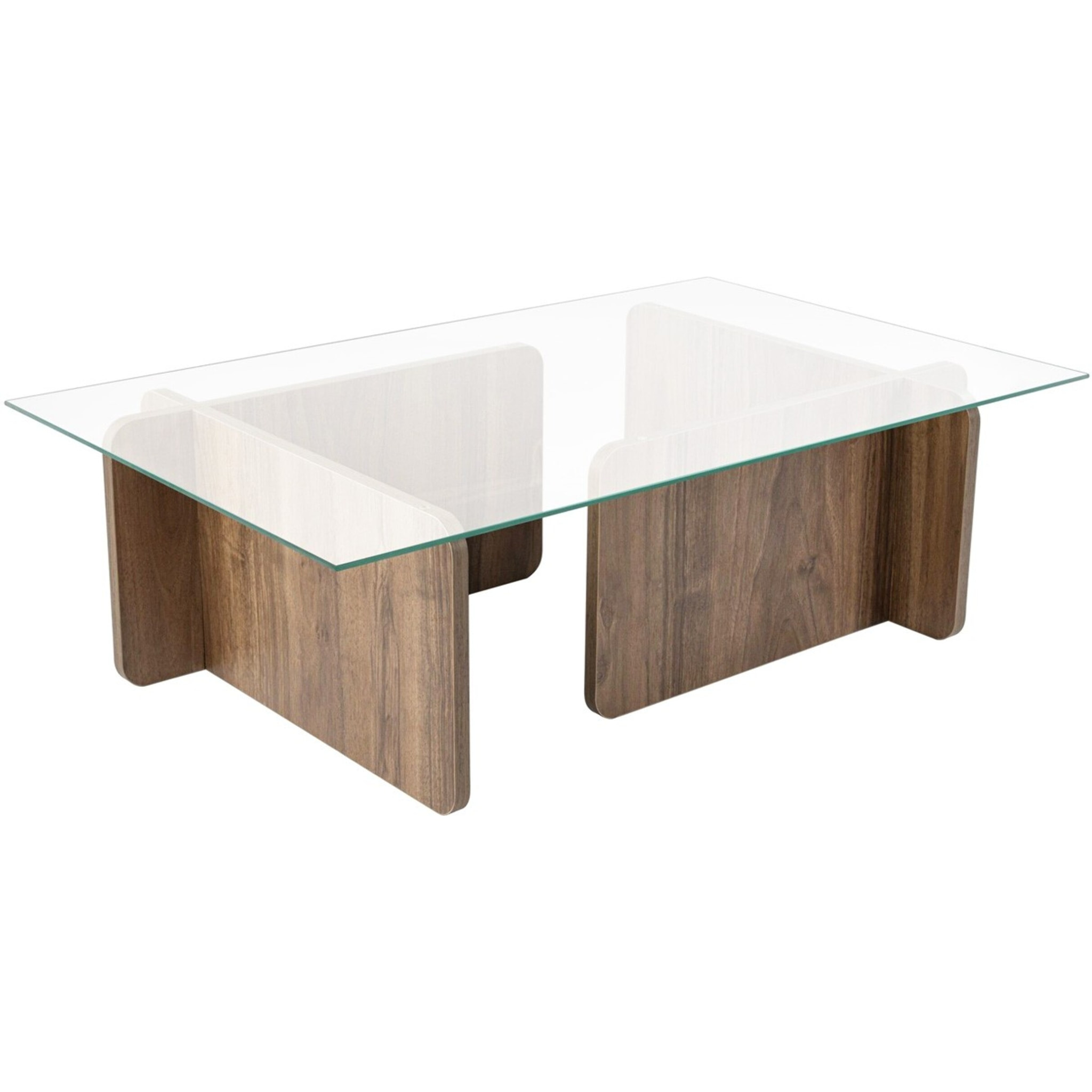Table basse rectangulaire en verre - NAELIS