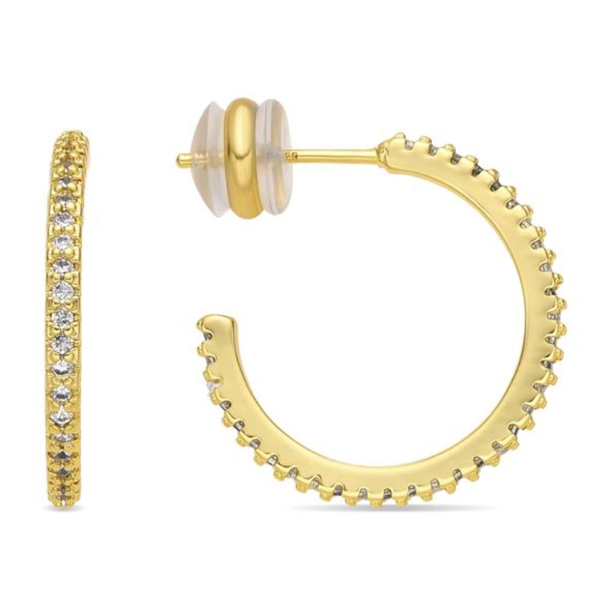 Pendientes acabado oro amarillo de 18k y Circonita Brillante