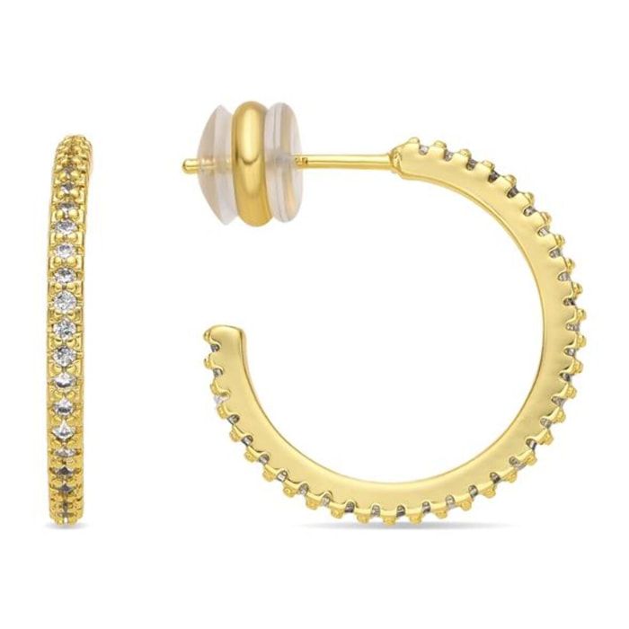 Pendientes acabado oro amarillo de 18k y Circonita Brillante