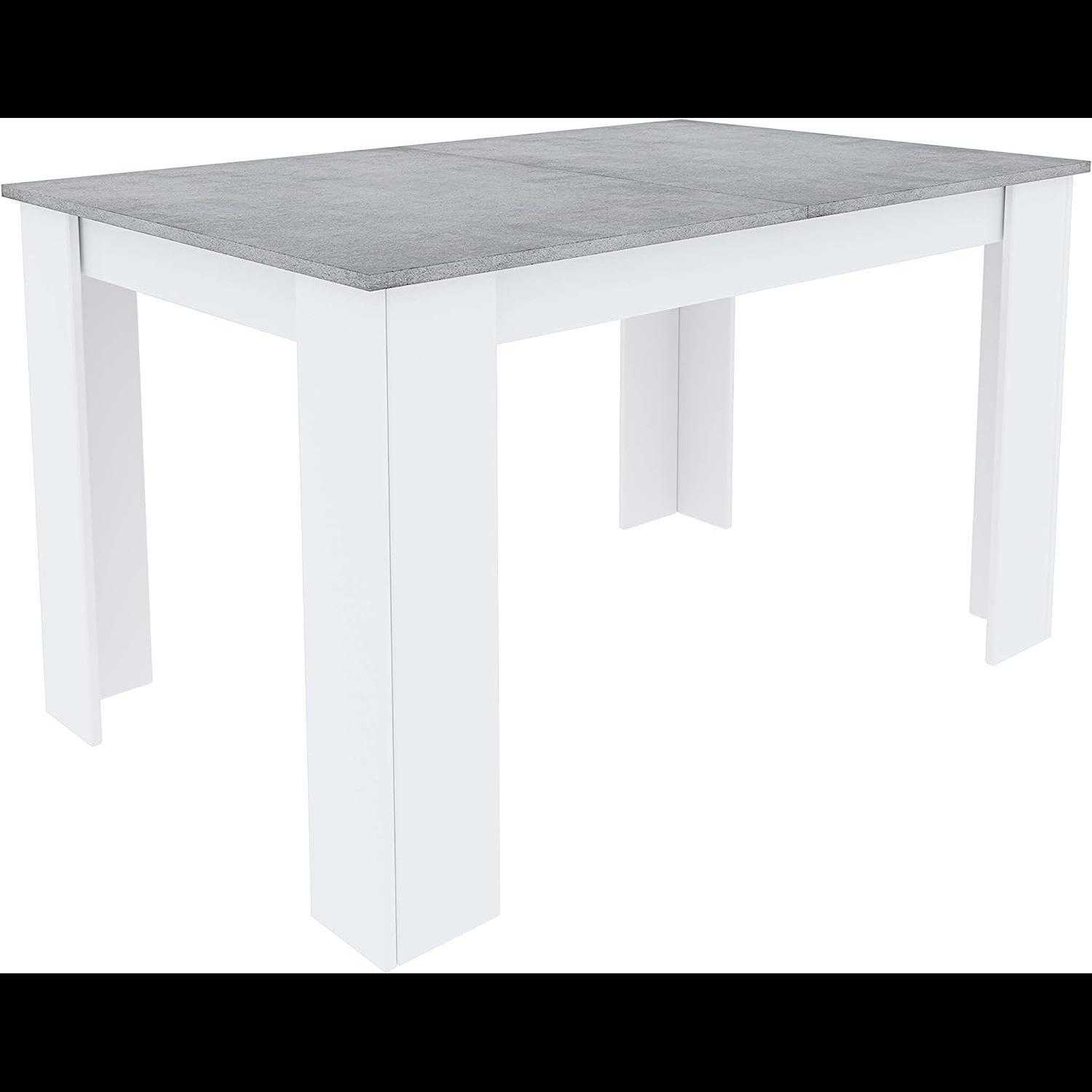 Tavolo da Pranzo Allungabile Estensibile Fino a 190 cm Tavolino Per 6 Persone Salotto Soggiorno Salone Design Moderno 190 x 78 x 90 cm Bianco Grigio