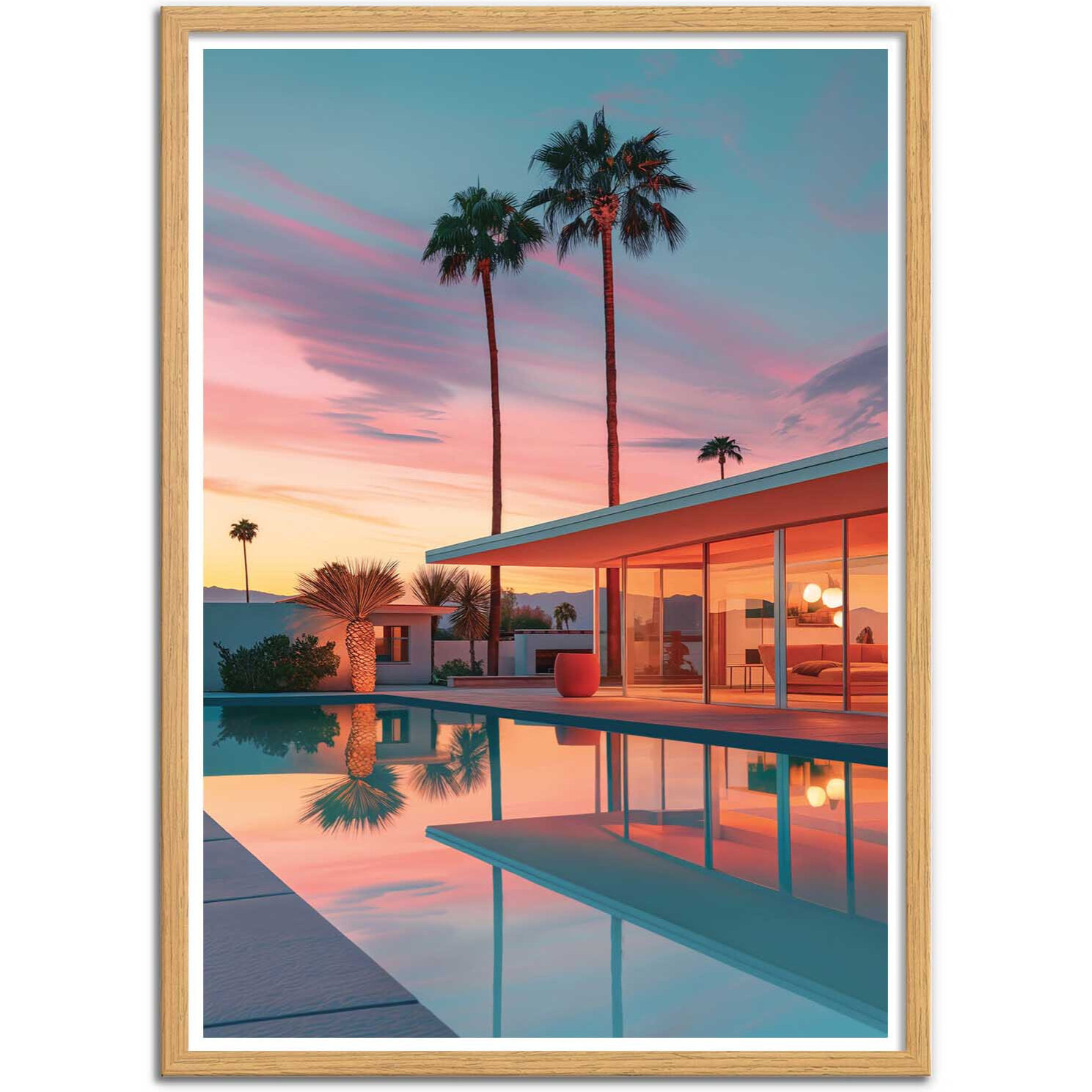 Affiche - California Sunset House Pool - Philippe Hugonnard
