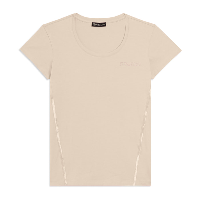 T-shirt Manica Corta con Logo FREDDY e Inserti Elastici